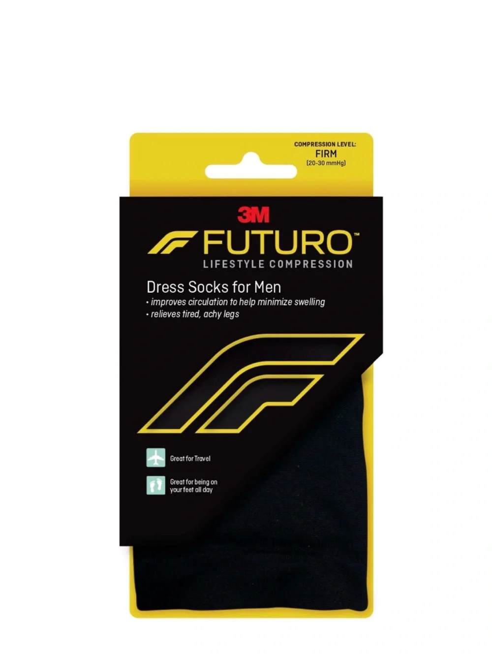 Futuro Men's Black Dress Compression Sock
